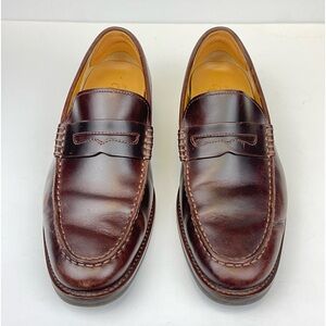 Sperry Top Sider Penny Loafers Brown Leather Apron Round Toe Men’s Shoes Size 8